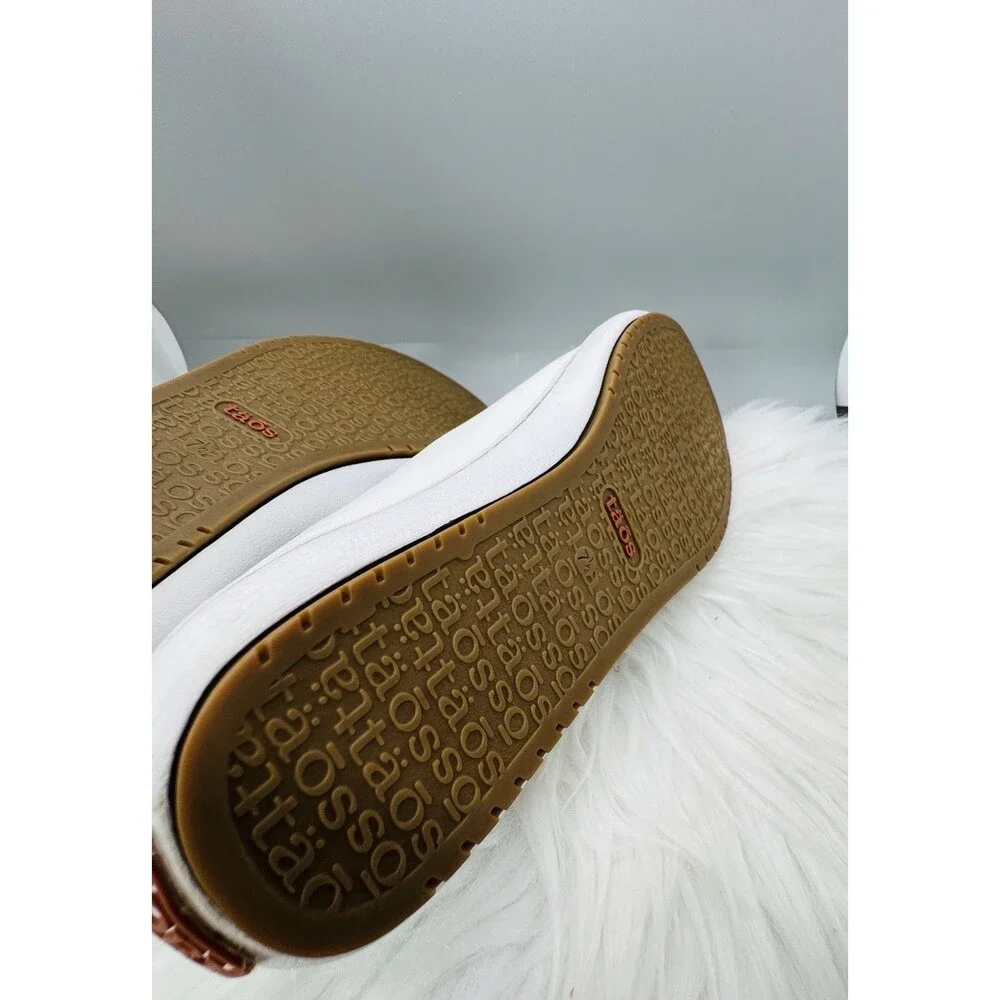 Taos Footwear Zipster Shoe Women's Sz 7.5 White Comfort Sneakers leather Classic